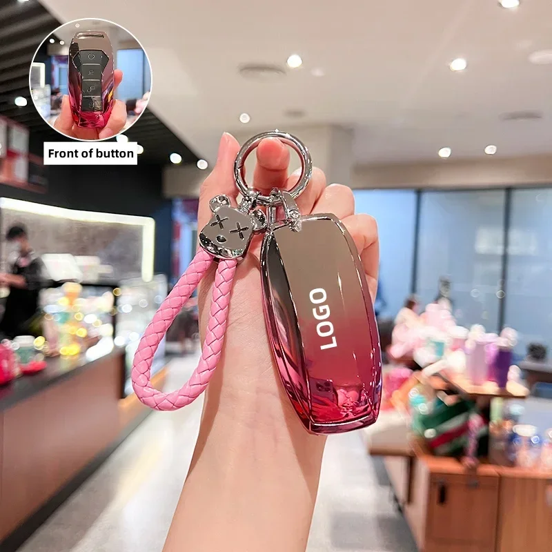 حافظة مفاتيح السيارة من البولي يوريثان غطاء حامل شل فوب لـ BYD أغنية ثانية برو تانغ Dm QIn PLUS MAX Yuan Generation Atto 3 Han EV Dolphin