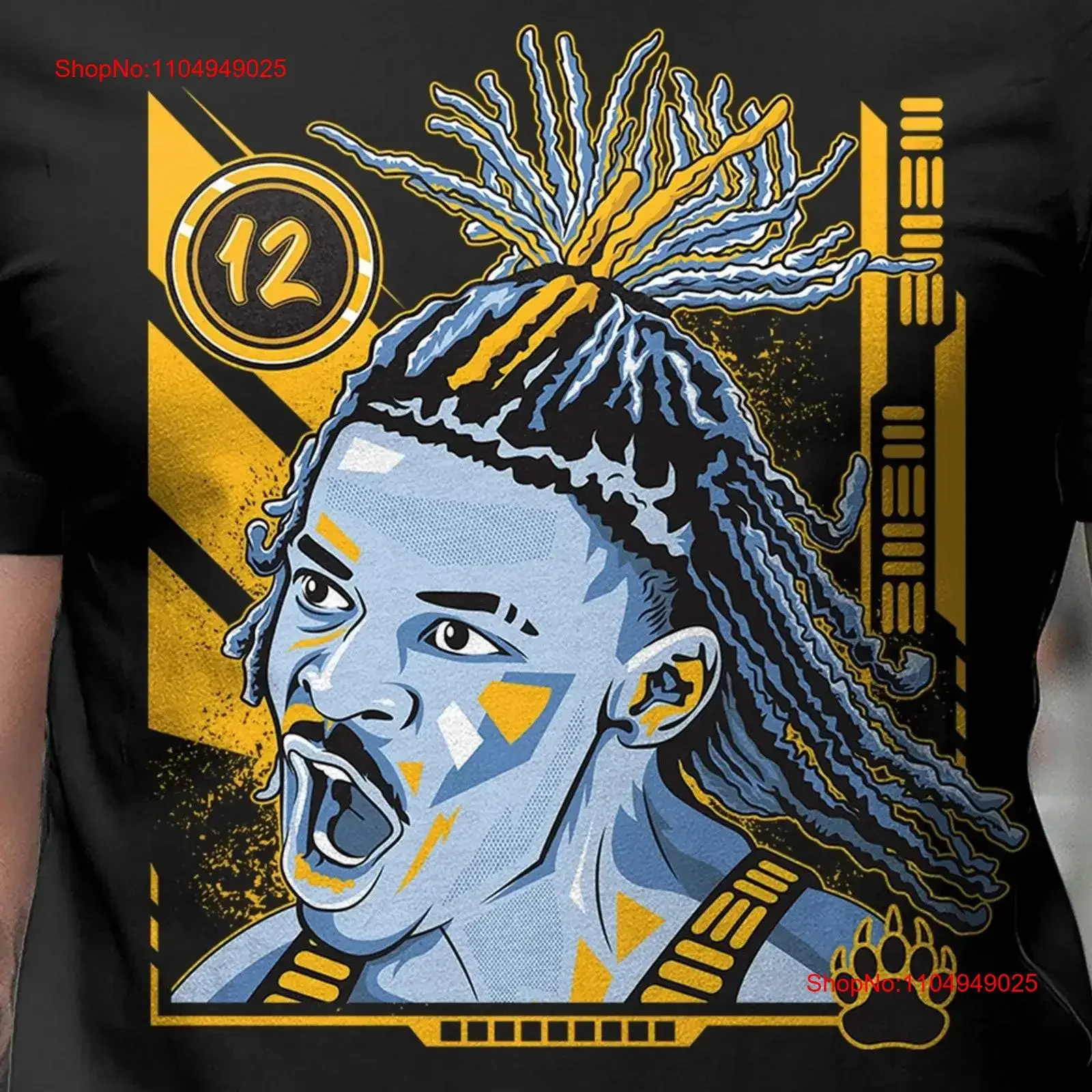 تي شيرت كرة السلة Wild Grizzly SPORTS MEMPHIS عتيق مغسول برسومات عصرية متعددة الاستخدامات ملابس خروج مريحة وناعمة وأنيقة #1