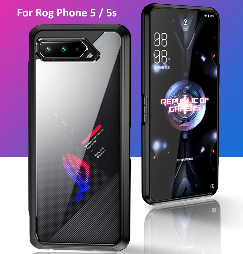 Tough Rugged Armor Case For Asus ROG Phone 6 5 5s ROGPhone  Anti-drop Resistance Defender Transparent Acrylic Back Cover