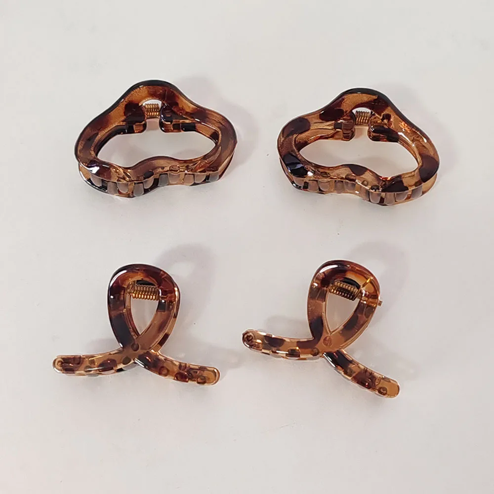 4-teiliges Set im europäischen und amerikanischen Stil, Leopardenmuster, kleine Haarklammern für Frauen und Mädchen, Retro-Haarschmuck, Kopfbedeckung – Detail 5