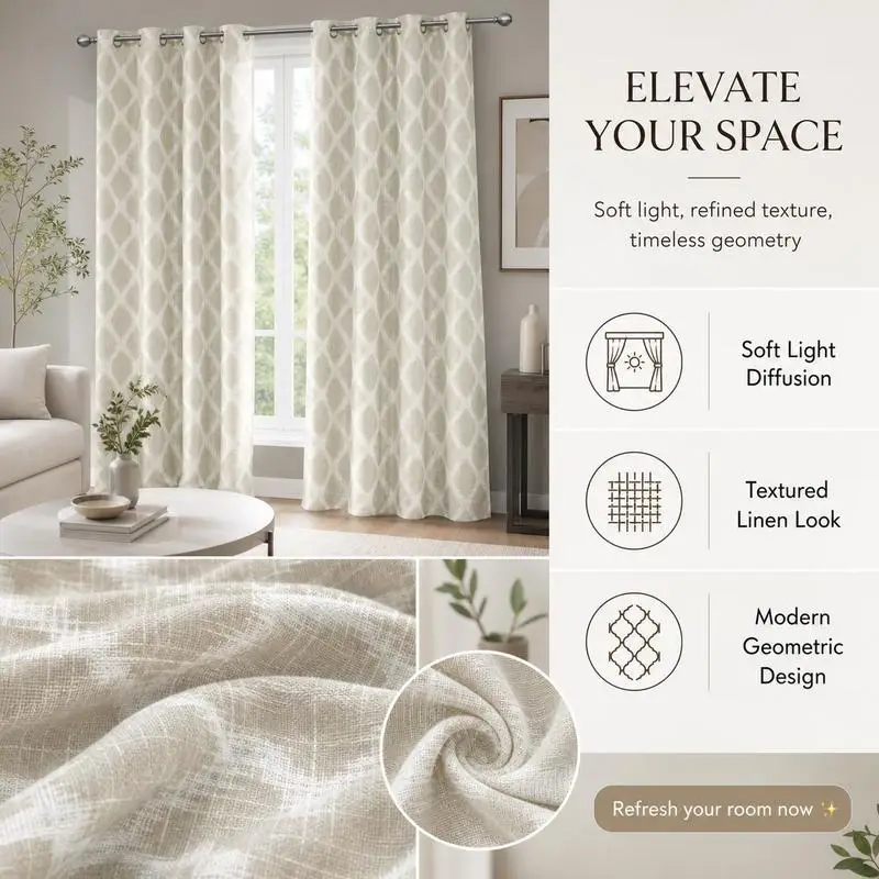 Printed Blackout Curtain Panel Single, 50x95 Inch Polyester Fabric, Silver Grommet Top Rod Pocket, Thermal Insulated Noise Reducing for Bedroom Living Room view 3