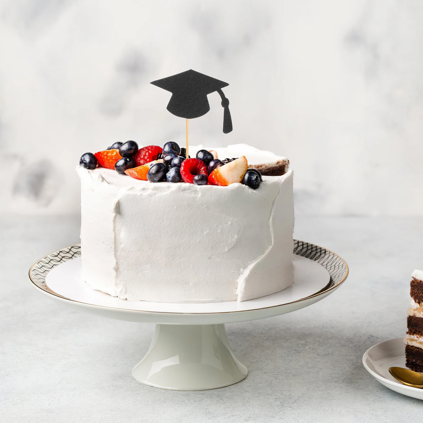 

24pcs Graduation Season Cake Toppers Cupcake Decorations Graduation Hat Cake Inserts Party Supplies for College