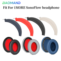 1 set Replacement Ear Pads Earpads Headband for 1MORE SonoFlow Headphones Memory Foam Ear Cushion Cover