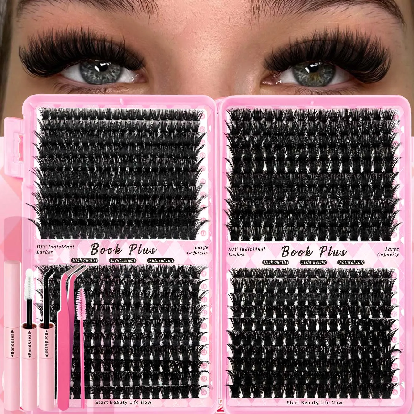 30D/40D/60D/80D/100D/120D/150D Mixed Lengths 9-18mm with Grafted Lashes, D-curl Holiday Lashes for DIY and Festive Occasions.