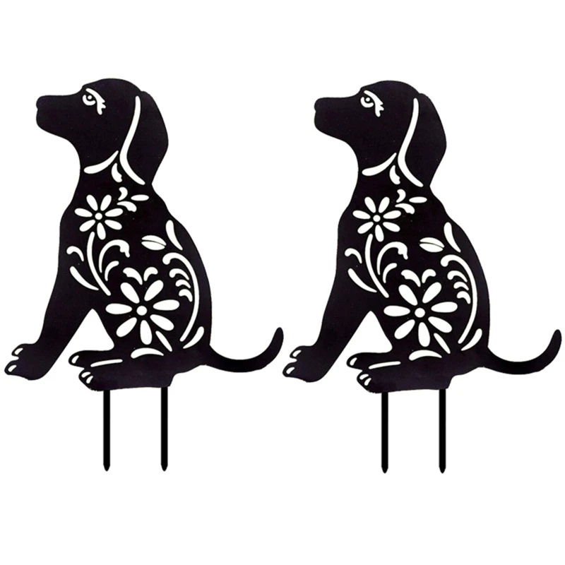 

Dogs Garden Acrylic Stakes Animal Decorations Puppy Gifts Art Lawn Outdoor Home Decor Floral Drop shipping