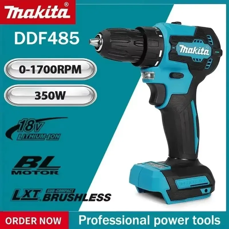 Makita DFF485 18V thread-free Compact Impact drill, brushed rechargeable electric tool, variable speed for drill and hitting