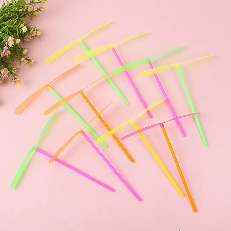 20/50pcs Novelty Plastic Bamboo Dragonfly Propeller Outdoor Classic Toy Kid Gift Rotating Flying Arrow Multicolor Random Color