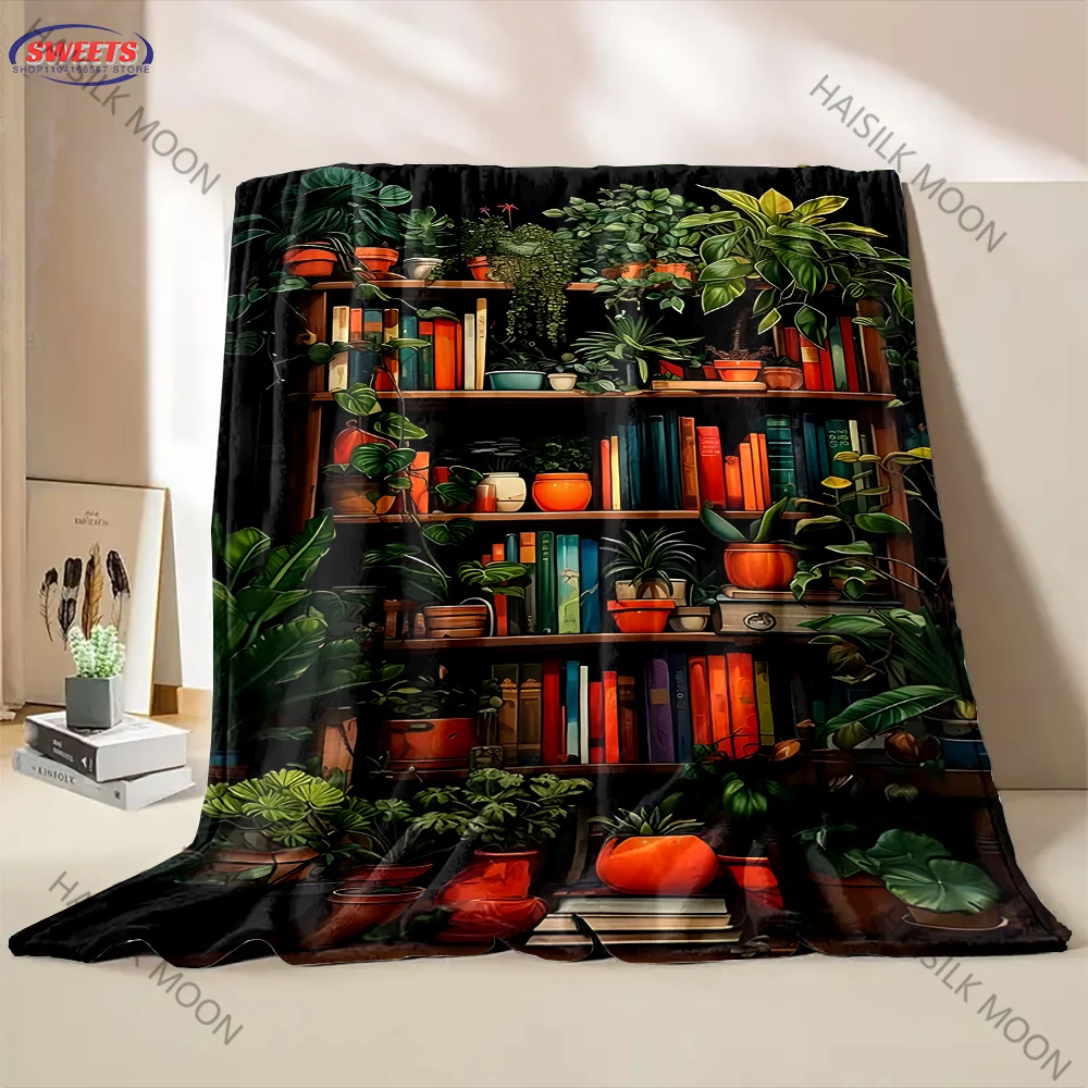 Vintage Luxury Style Book Theme Printed Blanket,Large Size,Gift for Sons Daughter,All Seasons Bedroom Sofa Bed Decorated Blanket