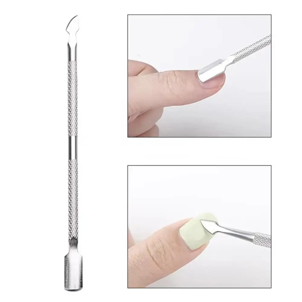 1/3/5 قطعة الفولاذ المقاوم للصدأ مزدوج رئيس إهاب انتهازي أدوات مانيكير لطلاء الأظافر الغراء مزيل الجلد الميت اكسسوارات جديد