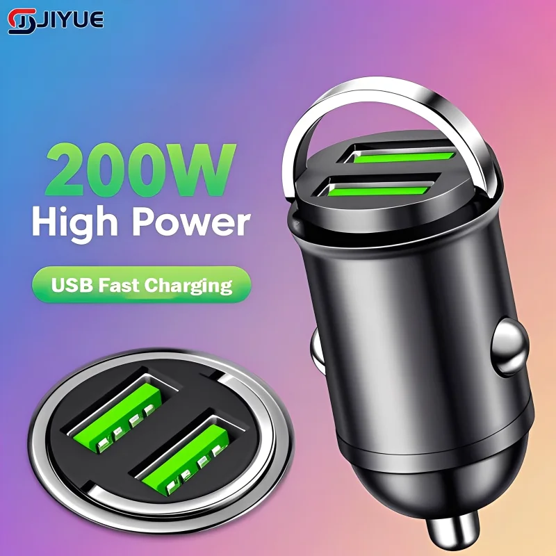 شاحن سيارة صغير 12-24 فولت ولاعة شحن سريع شاحن سيارة USB من النوع C لهاتف Xiaomi Samsung Huawei Iphone Power