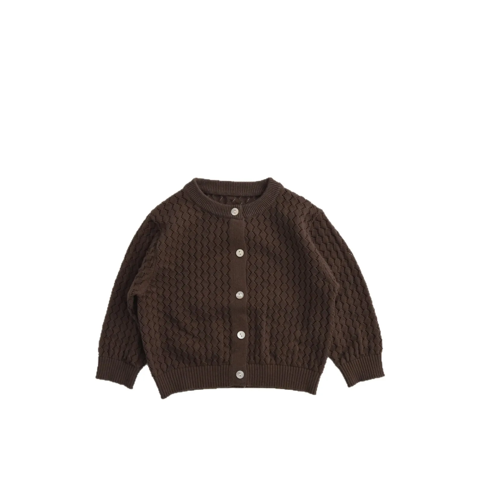 Summer Children Long Sleeve Knit Coat Boys Girls Thin Cotton Knitted Sweater Cardigan Baby Air Conditioned Shirt Jacket -2026