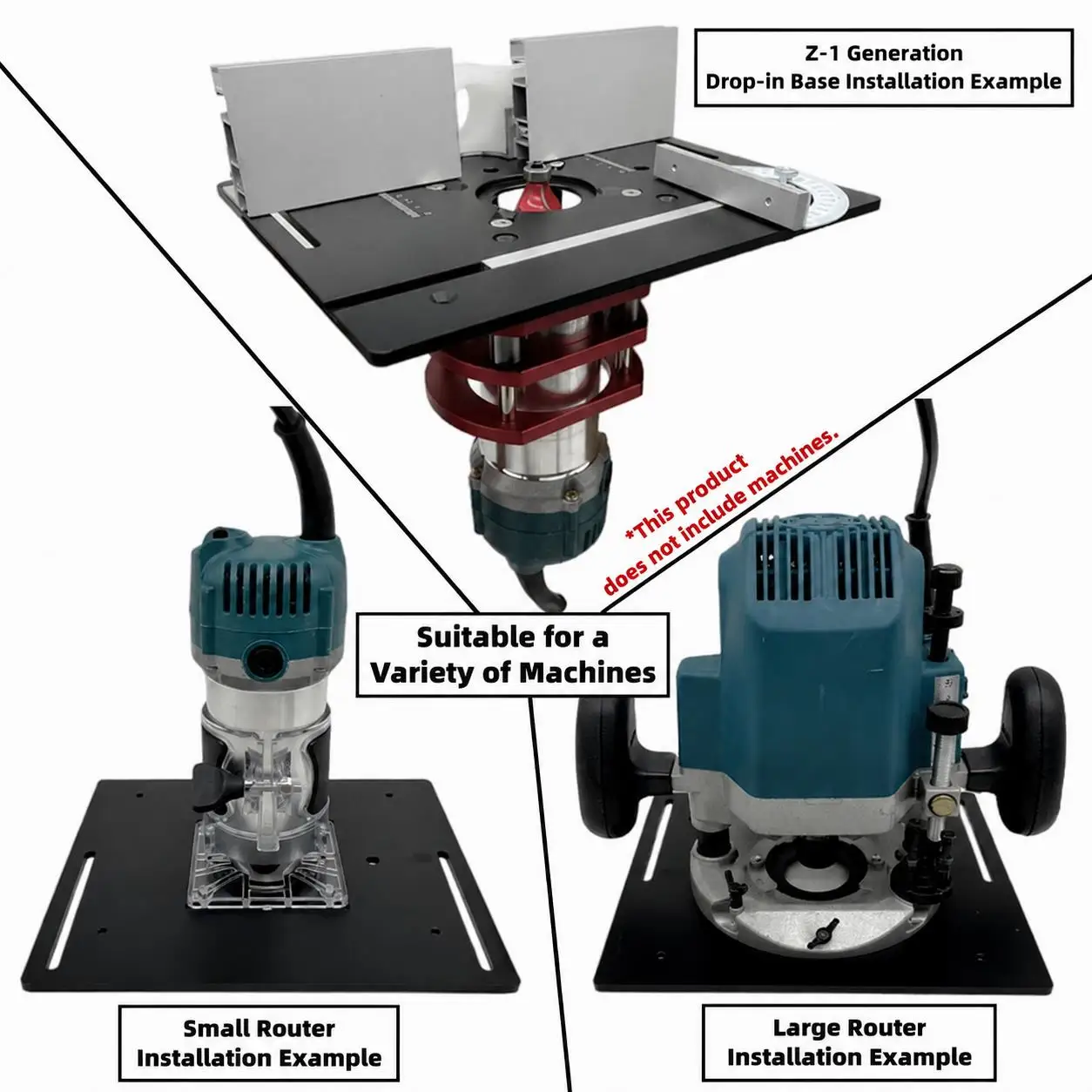 S8 Router Table Flip Over Plate 1/3/4 Set Lifting Base Bakelite Woodworking Milling Slotting Chamfer Trim Router Accessory New
