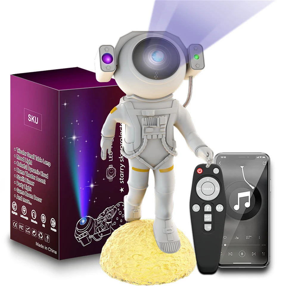 Imagem -02 - Galaxy e Star Astronaut Projetor Led Night Light Lâmpada de Céu Estrelado Decoração do Quarto Presentes Decorativos para Crianças