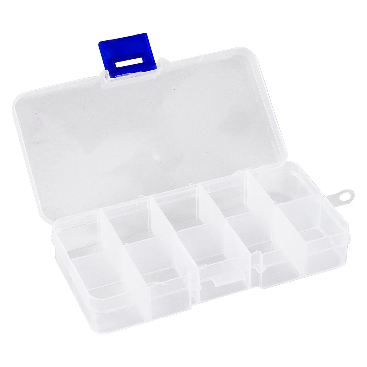 

Jewelry Storage Holder 10 Grids Transparent Box White Blue Buckle for Beads Earrings Home Office Jewelry Storage Holder