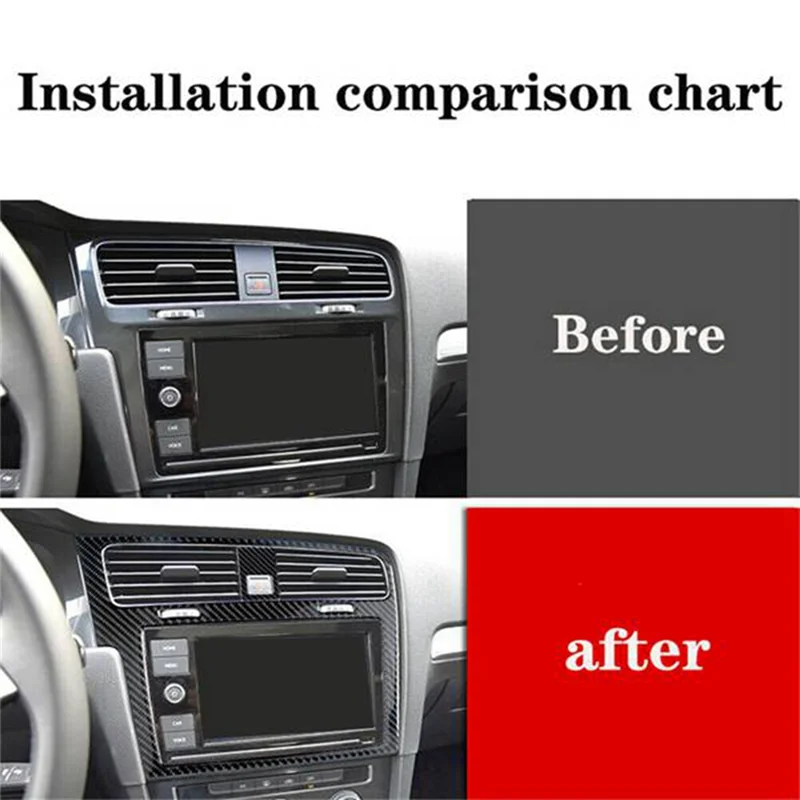 

GPS Navigation Panel Cover Trim Carbon Fiber Decoration Frame For Golf MK7 2014-2019