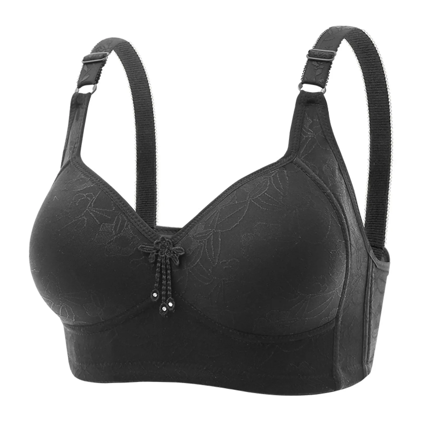 

Women's Comfortable And Sexy New Top Carrying Latex Cup Jacquard Without Steel Ring Adjustment Type Middle And Old Age Breast