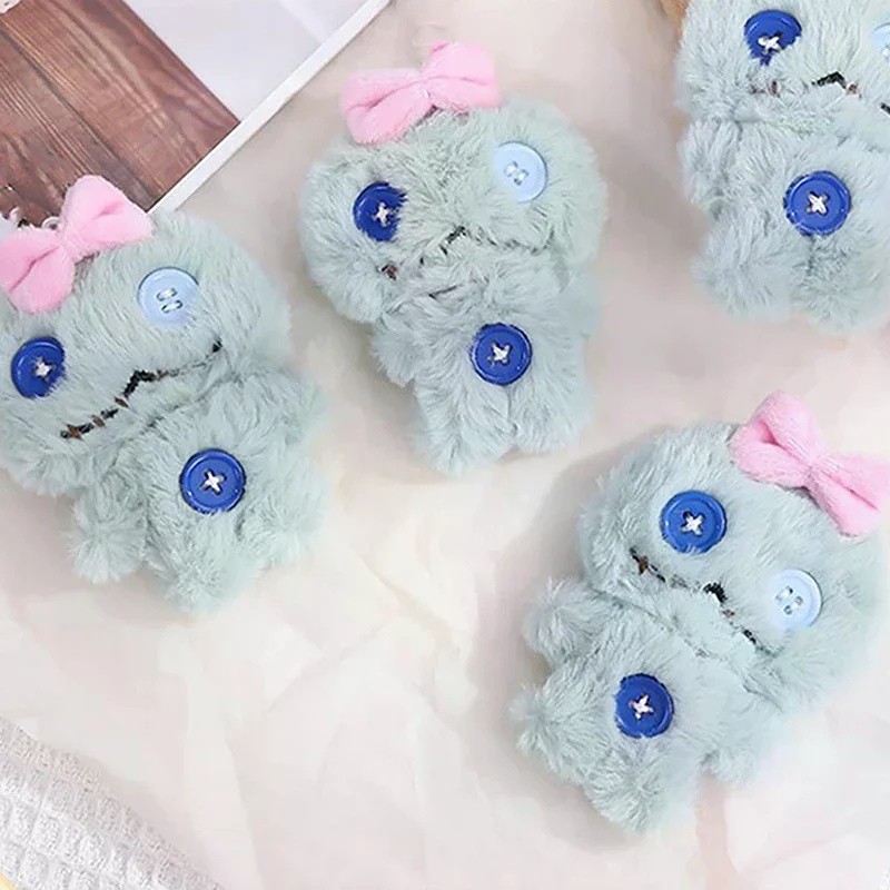 

Cute Sweet Plush Dolls Hanging Ornaments Cartoon Plush Bow Doll Toy Keychain Bag Pendant With Buttons DIY Gifts Keychain Pendant