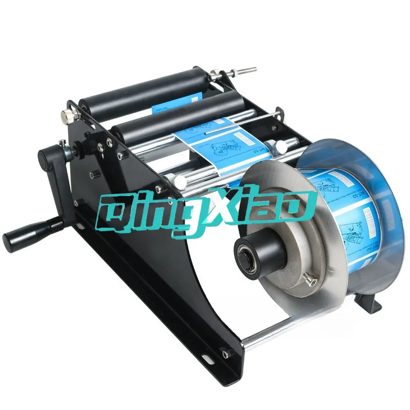 Simple Hand-Cranked Labeling Machine Small Manual Round Bottle Labeler Self-Adhesive Label Round Bottle Labeling Machine