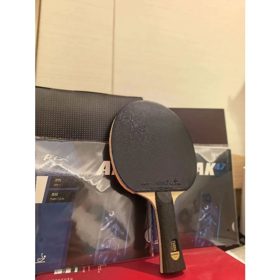 SANWEI T5000 Table Tennis Blade 5 Wood 2 Carbon Ping Pong Bat DIY Set for Beginner Intermediate Loop Fast Attack