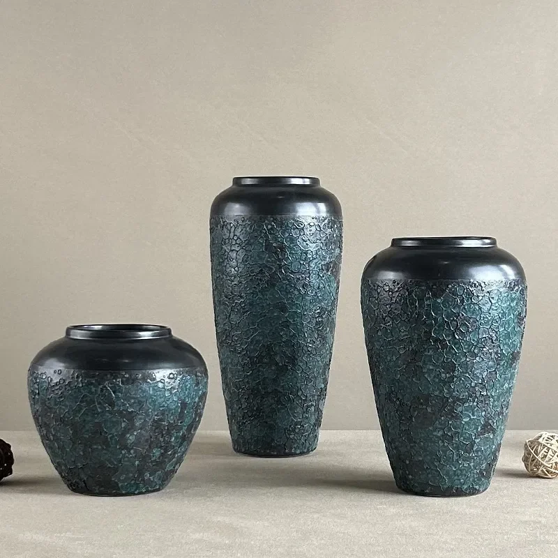 for Jingdezhen Wabi Sabi Style Medium Ceramic Vase Simple Ancient Flower Arrangement Dried Flower Vase Living Room Decoration