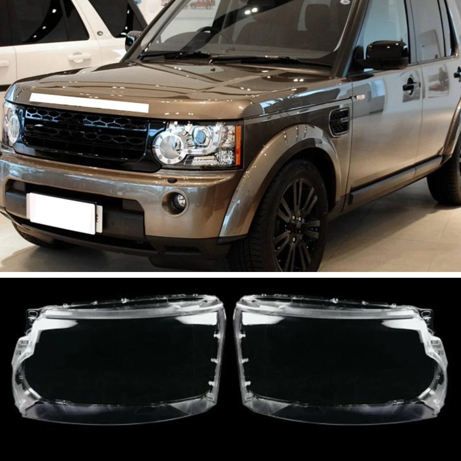 New！ Pair Headlight Lens Cover For Land Rover Discovery 4 LR4 2010-2013 Clear Headlamp Shell Front Head Light Lamp Cap Lampshade