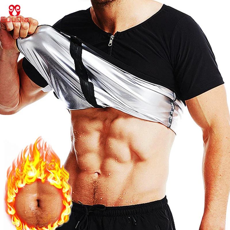 Guudia Body Shaper Men Body Building 5 Times Sweating Hot Burnning Fat Sauna Suits Slimming Suits Shapewear Gym Shirts Fitness