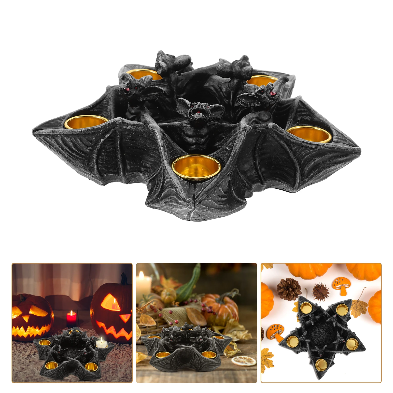 

Bat Holder Festival Decor Stick Halloween Decorations Holders Tealight Container Bats