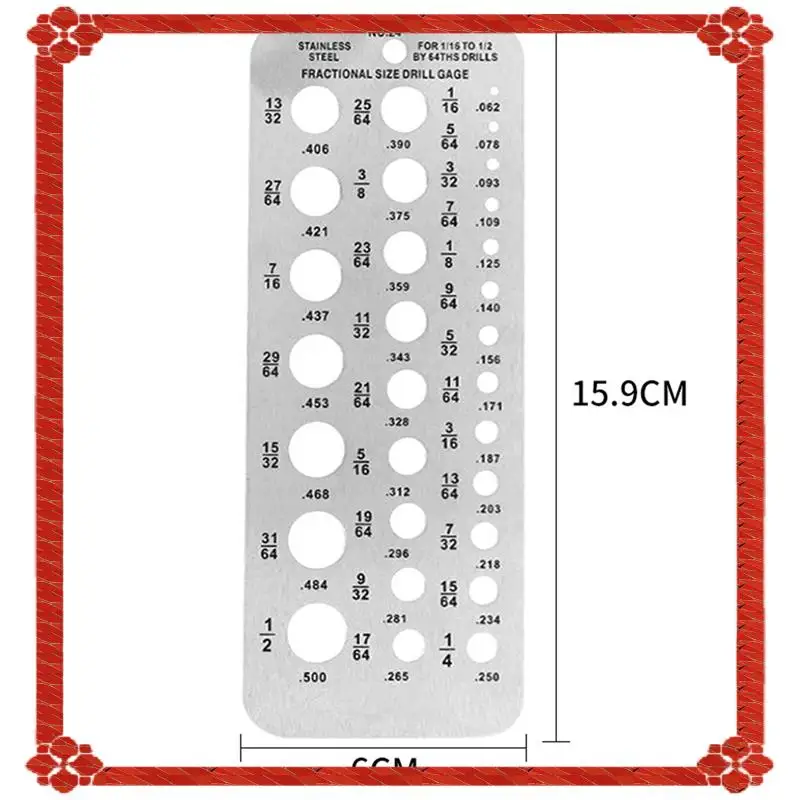 1 ชิ้นเส้นผ่านศูนย์กลางสแตนเลสเส้นผ่านศูนย์กลางวัดความหนาของลวด Measurer เครื่องทดสอบไม้บรรทัด DIY เจาะวัดเครื่องมือวัด