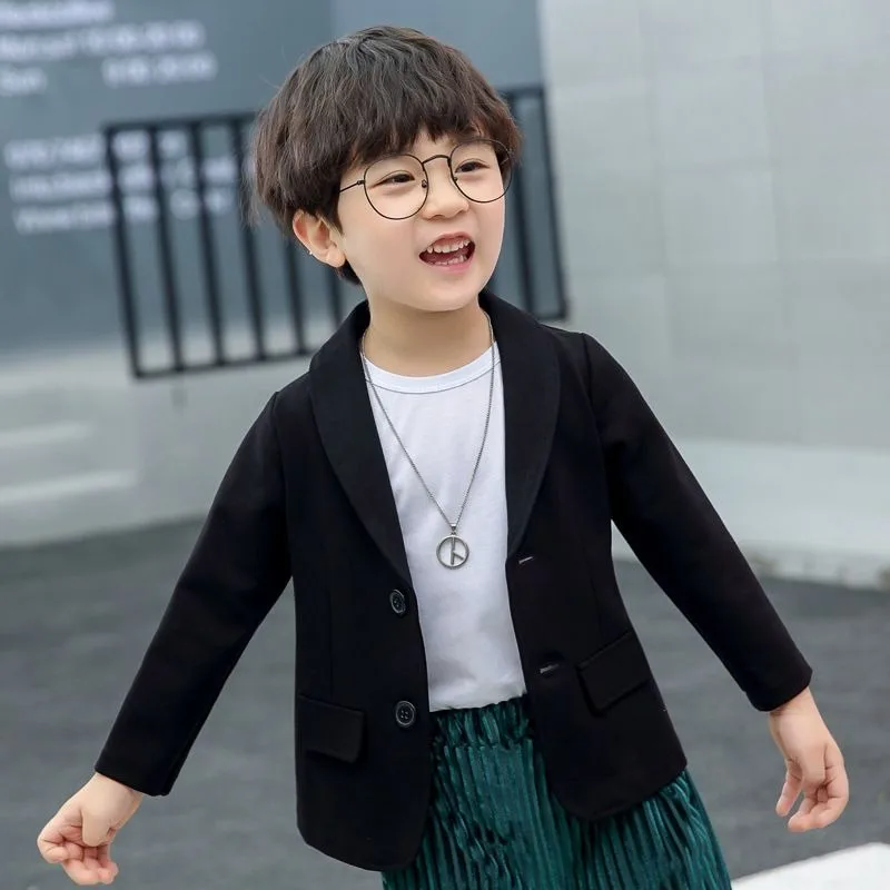 

2025 Spring Boys' Korean Style Slim Fit Blazer Toddler Kids' Stylish Suit Jacket for Spring Formal Wear Boys' Jacket