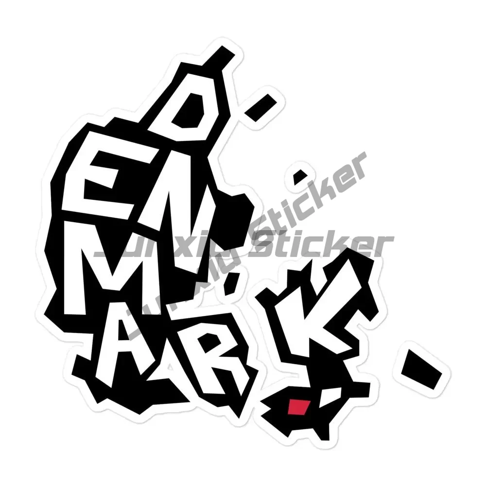 Copenhagen Denmark Flag Map Sticker Nordic Country Souvenir Travel Decal Accesorios Occlusion Scratch UV Protected PVC Graphic