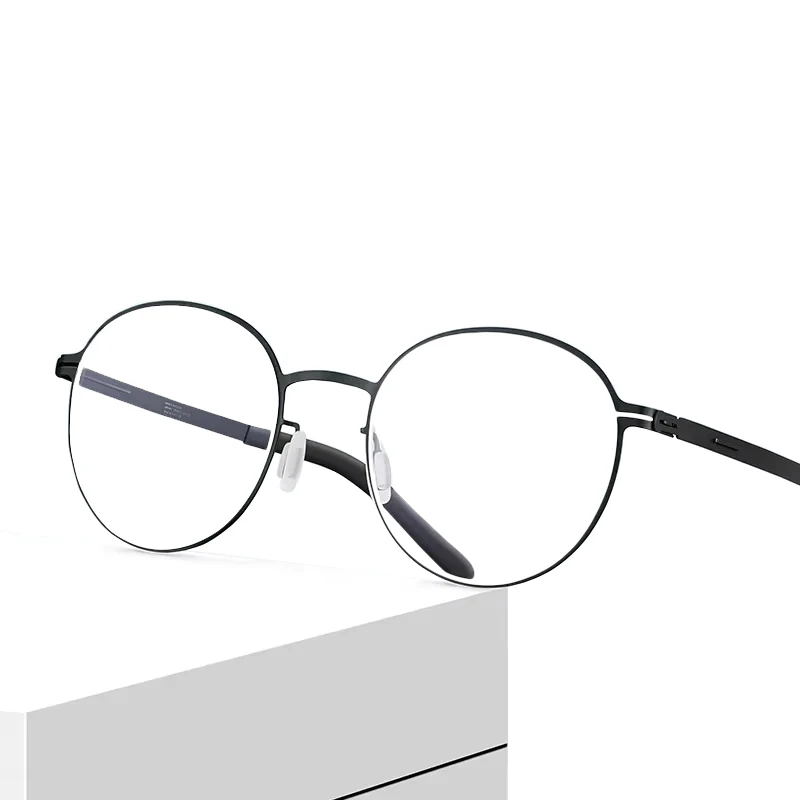 Germany Brand Designer TONA Glasses Men Super Thin Medical Aviation Stainless Steel Retro Round Eyeglasses Women Spectacle Frame