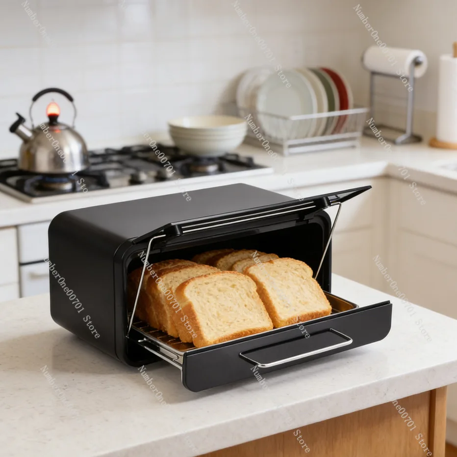 Metal Bread Box for Kitchen, Iron Storage Container for Pastries, Airtight Food Bin with Insect & Moisture Proof
