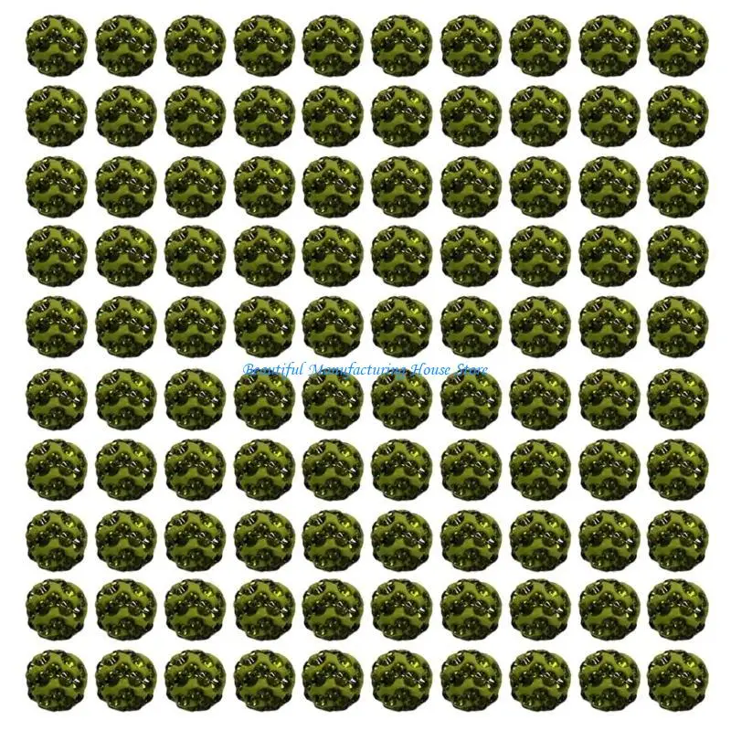 

E56A 100pcs 10mm Sparkling Crystal Bead Set Soft and Pliable Disco Ball Clay Beads Rhinestones Beads for Handmade Accessories