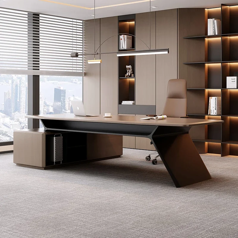 a*-Executive Executive Office Desk Lshaped European Minimalist Office Desk Reception Drawer Long Commercial Furniture^