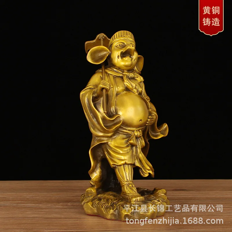 Brass Zhu Bajie Ornament Tianpeng Marshal Copper Statue Zodiac Pig Home Decor Craft