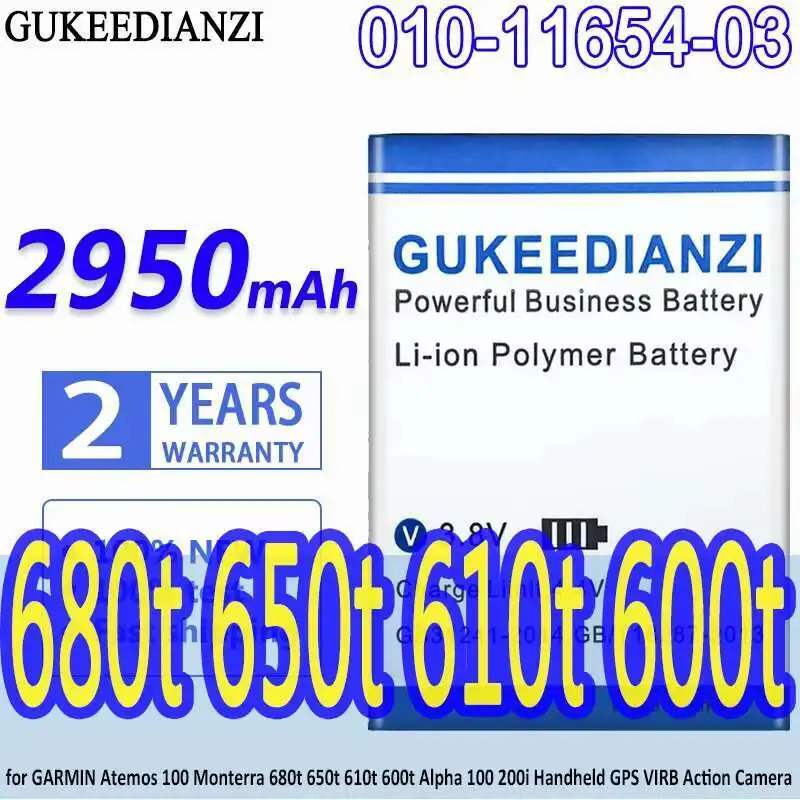 

Gps Battery 010-11654-03 2950Mah For Garmin Monterra 680T 650T 610T 600T Handheld Virb Action Camera
