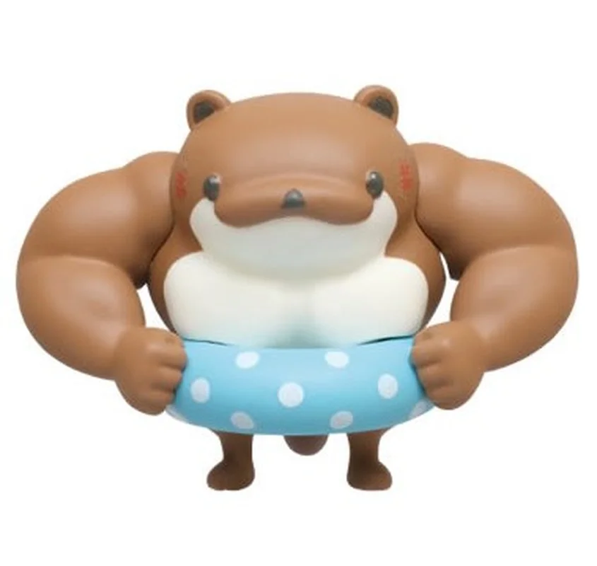 Original japão qualia cápsula brinquedos bonito muscular lontra anime figura kawaii gashapon modelos em miniatura presente