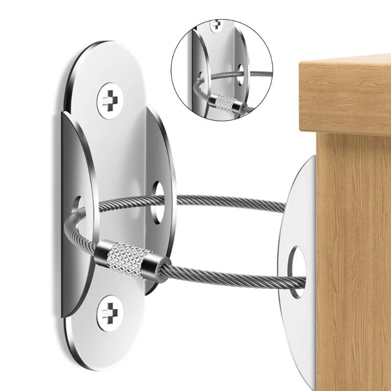 85AE Effective Furniture Anchors Sturdy Wall Straps for Furniture Safety 2pcs/set
