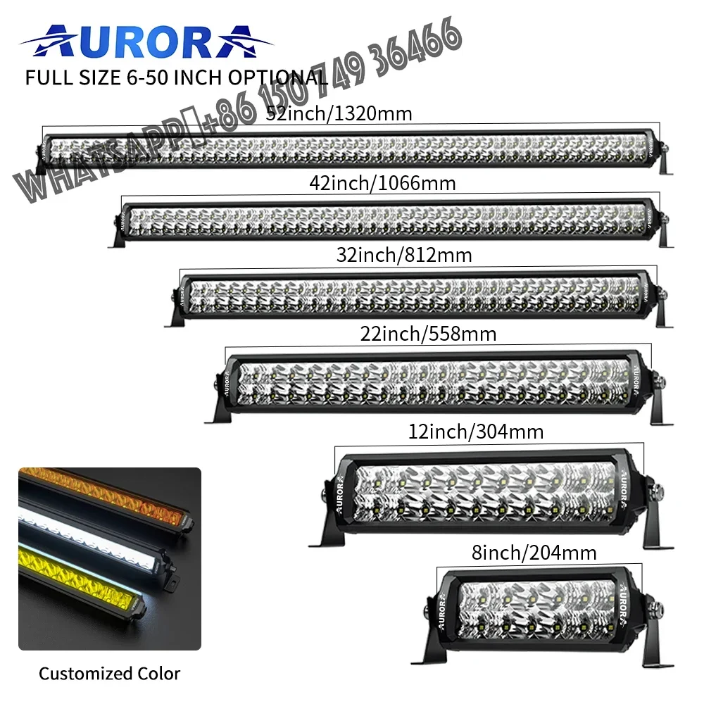 

AURORA Patent Super Bright No Screw Led Off Road Innovative Bull Bar Roof Bar 6 10 20 30 40 50 Inch Led Offroad Light Bar