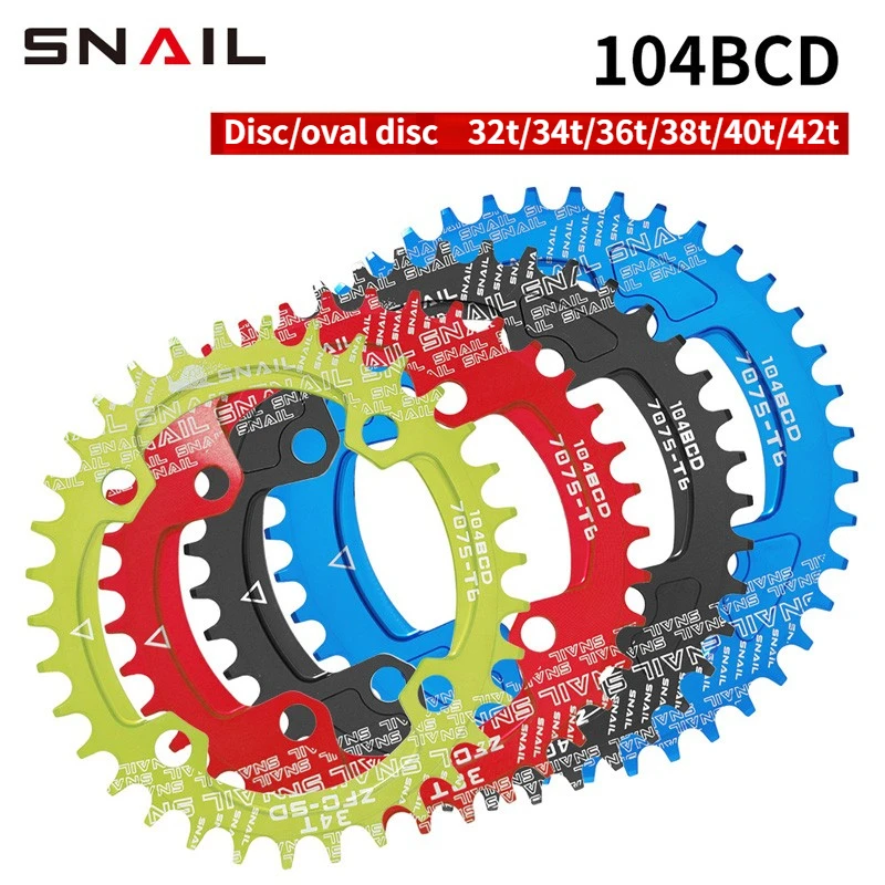 

Snail crown 104bcd chainring narrow wide for Shimano M370 M410 M610 M670 M780 Mountain Road bike Round chainring 110 bcd 4 bolts