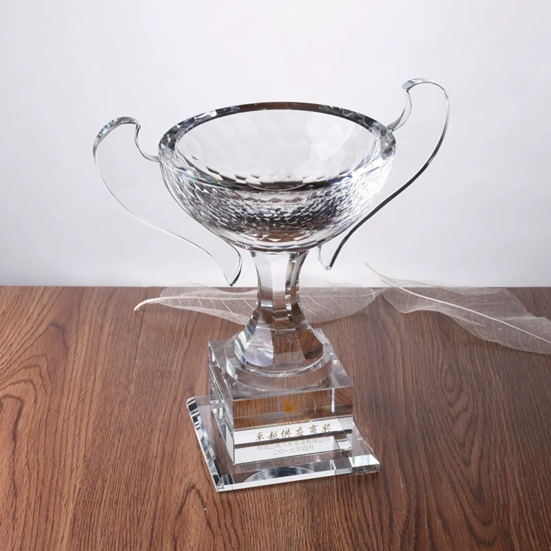 Customizable Crystal Trophy Bowl Personalized Engraving Large Scale Competition Creative Prize Memorial Craft Production
