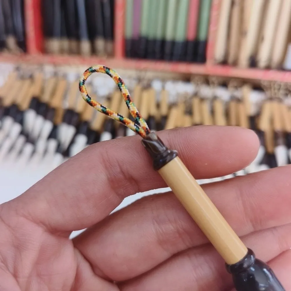 Portable Mini Chinese Calligraphy Brush Bamboo Handle Small Pocket Size Writing Brush Beginner-Friendly Reusable