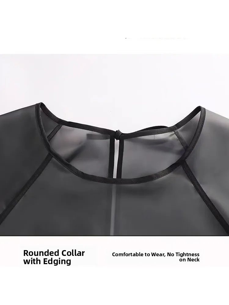 Long Sleeve TPU Waterproof Apron Unisex Kitchen Cooking Workwear for Restaurant Seafood Shop Non-Washable Extended Length