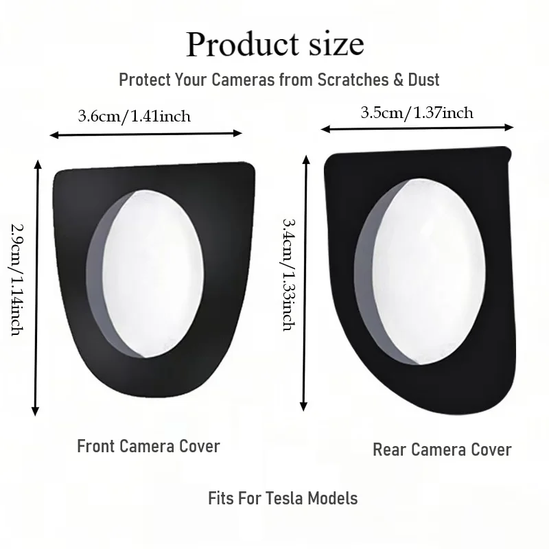 1/2 Paar staubdichte Objektivabdeckung, wasserdicht, kollisionssicher, Displayschutz für die vordere und hintere Kamera für Tesla Model Y/YL Juniper – Detail 6