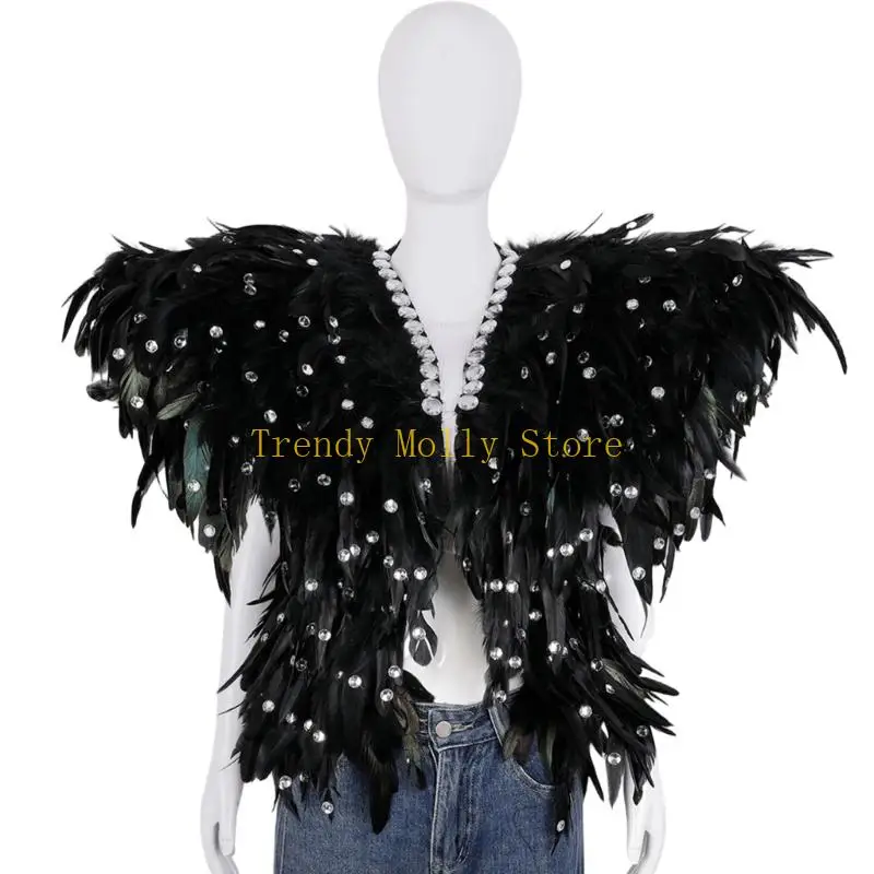 

N5KB Stylish Crystal Embellished Shawl Shrug Evening Outfit Essential