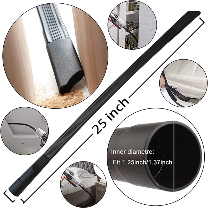 مجموعة ملحقات فراغية بلاستيكية شاملة ، أداة شق مرنة ، محول خرطوم ، عصا تمديد ، مبللة وجافة ، 12 *