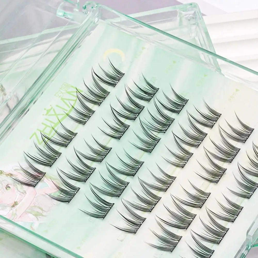 رقيق الغراء الحرة العنقودية الرموش جلدة تمديد كثيفة ذاتية اللصق الرموش الصناعية الفردية طويلة الأمد