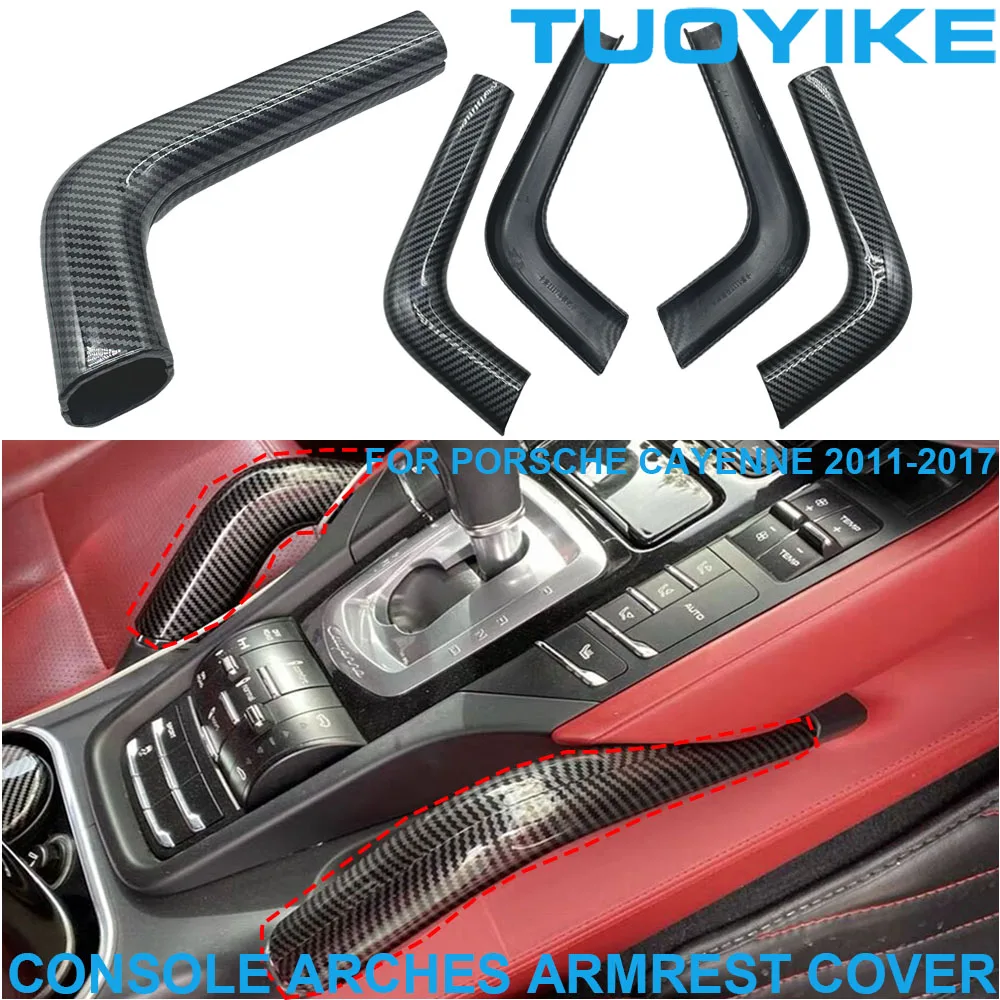 

Car Carbon Fiber Central Console Arches Armrest Protective Cover Panel For Porsche Cayenne 2010-2017 Interior Door Pull Handle