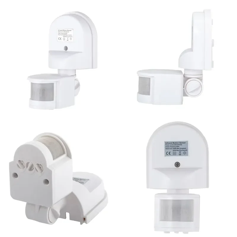 Motion Sensor IP44 Wall Sensor 12m Detection Range 180 Detection Angle 110-220V Power Supply for Indoor/Outdoor Use
