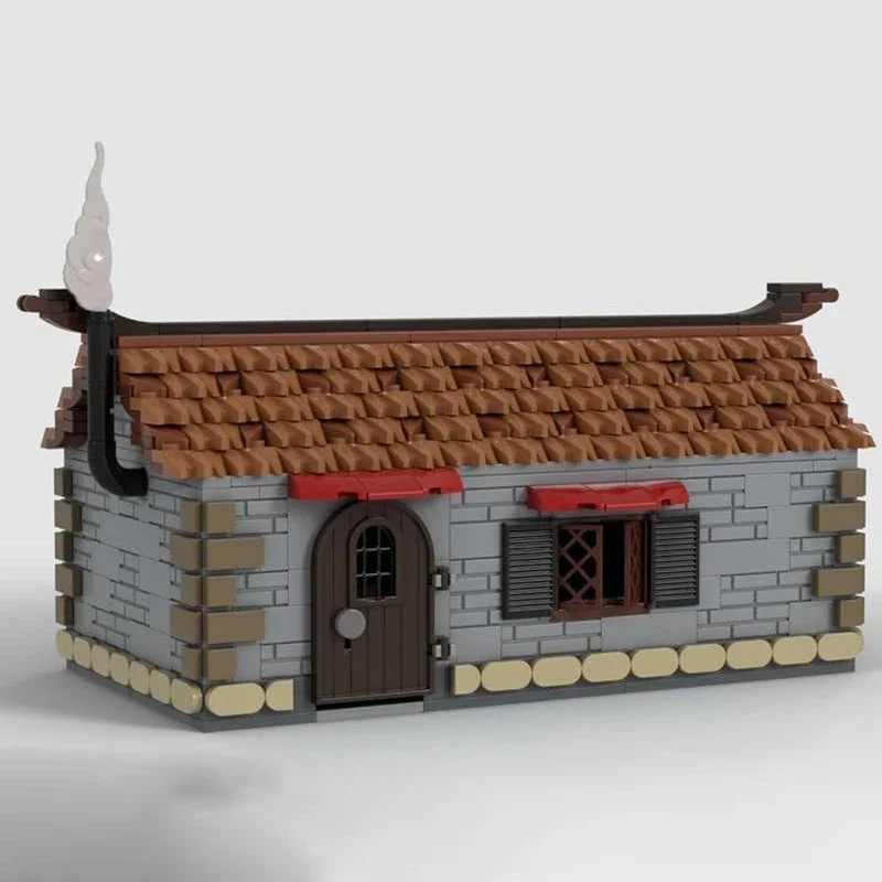 Medieval Castle Model Moc Building Blocks Red Faction Medieval Cottage Model Technology Brick DIY Assembly Construction Toy Gift